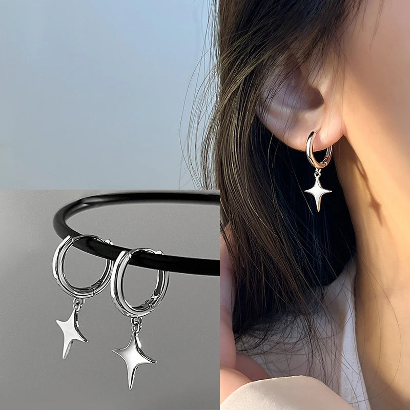 Boucles Argent Étoile Élégance
