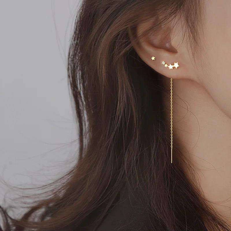 Boucles Argent Étoile Élégance