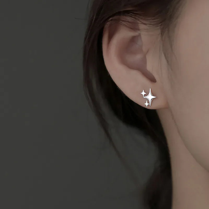 Boucles Argent Étoile Élégance